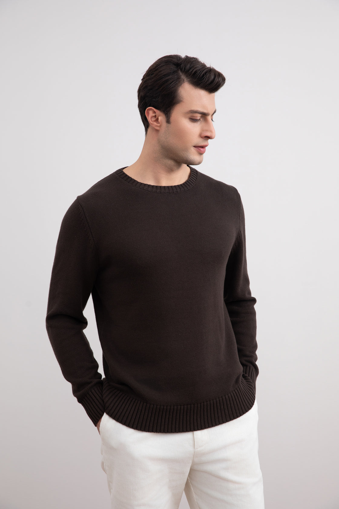 Maglione girocollo Cham marrone scuro