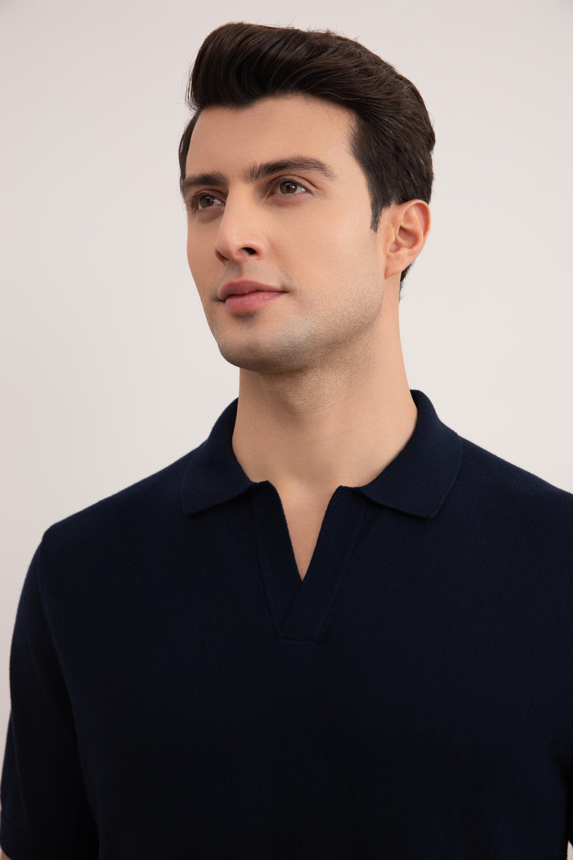 Maglietta polo aperta blu navy