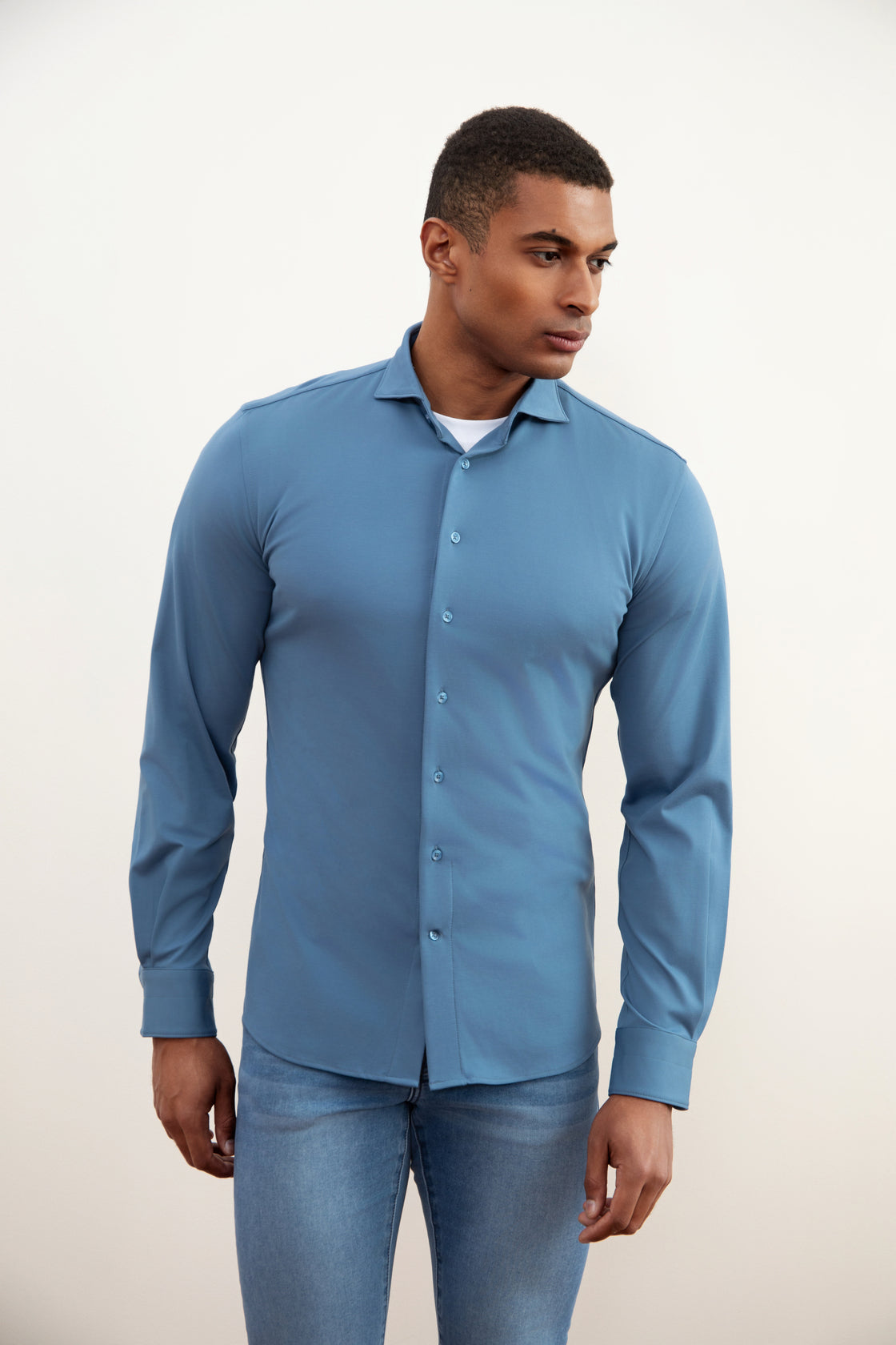 Camicia comfort turchese
