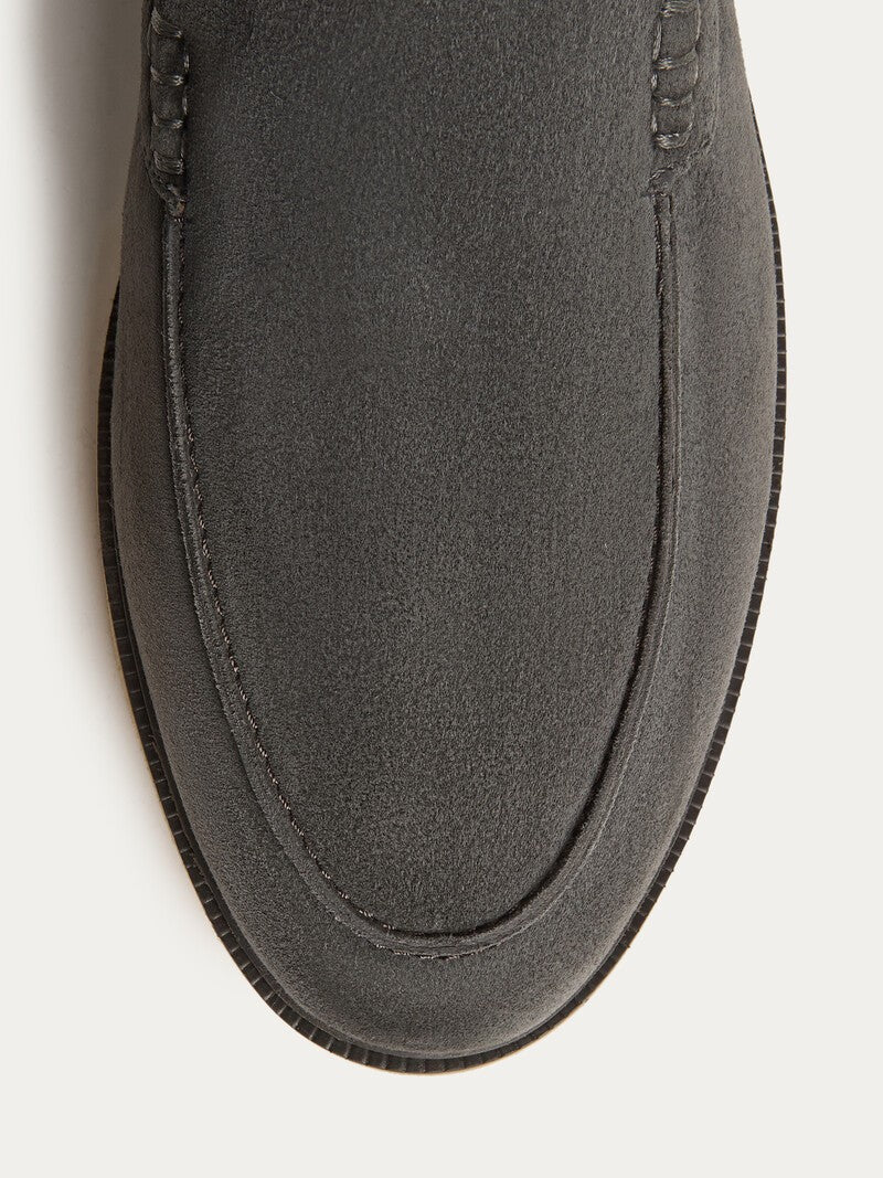 Mocassini in pelle scamosciata Charcoal