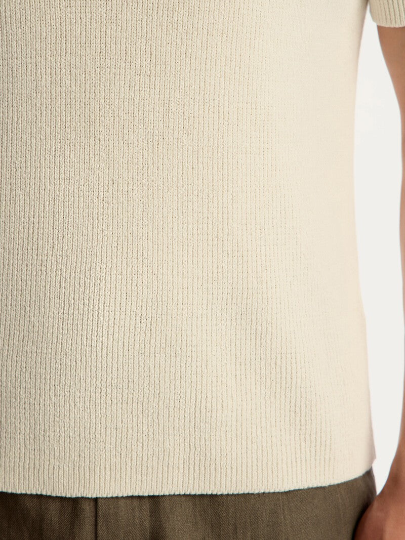 Polo in cotone e lino Milk