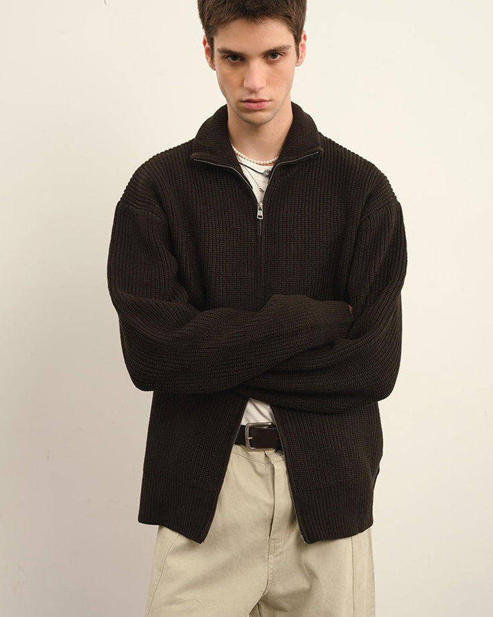 Cardigan in maglia a coste Arcline