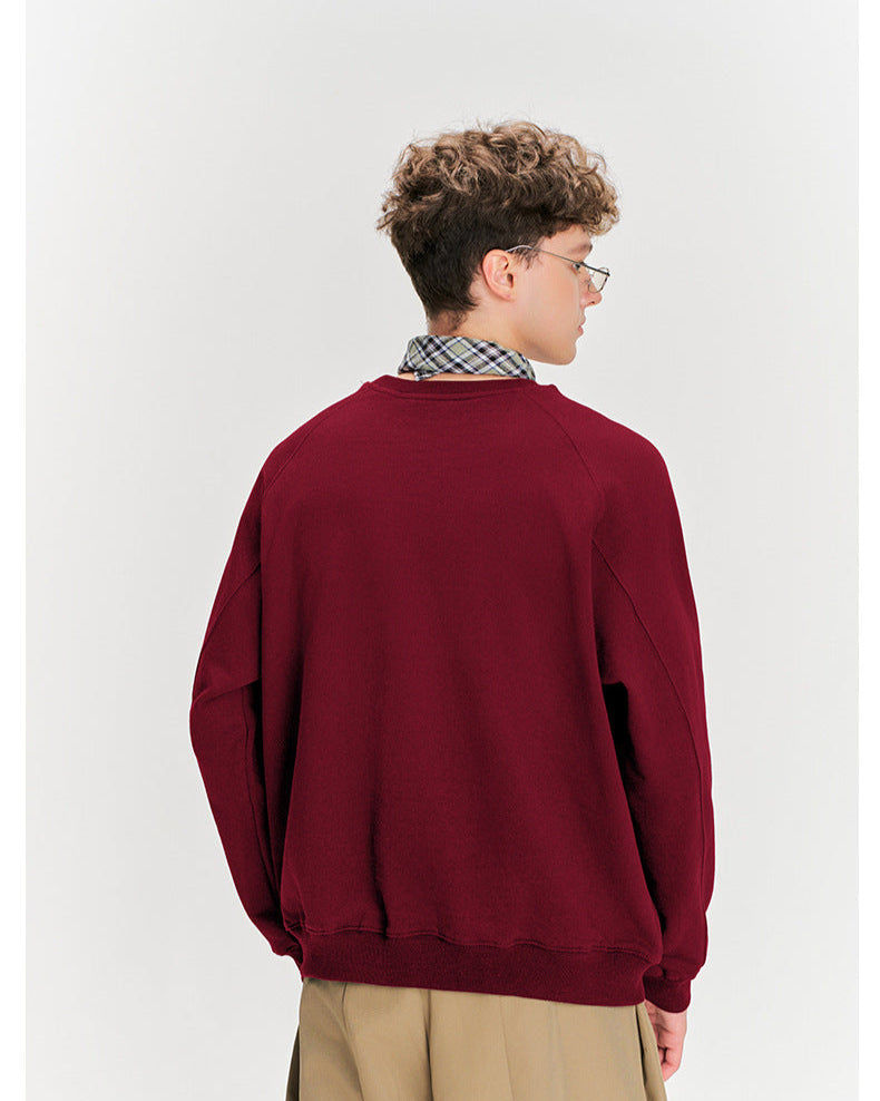 Felpa raglan classica con girocollo