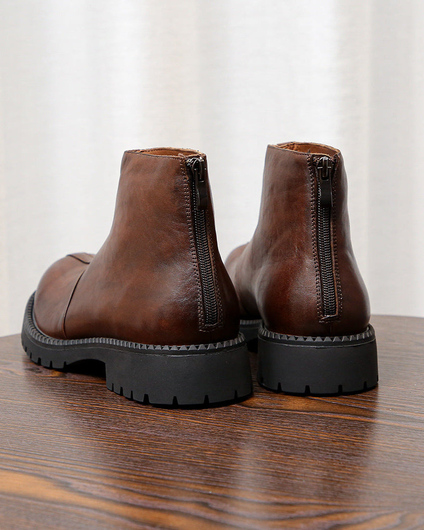 Stivali in pelle con zip