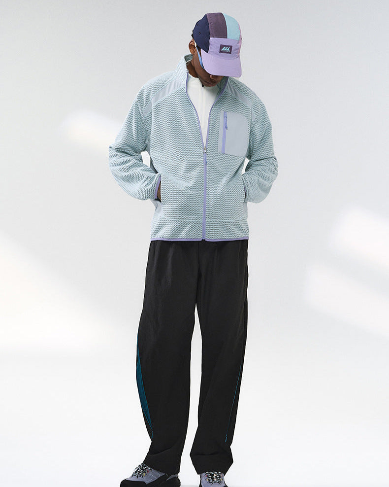 Giacca con zip con motivo Waffle