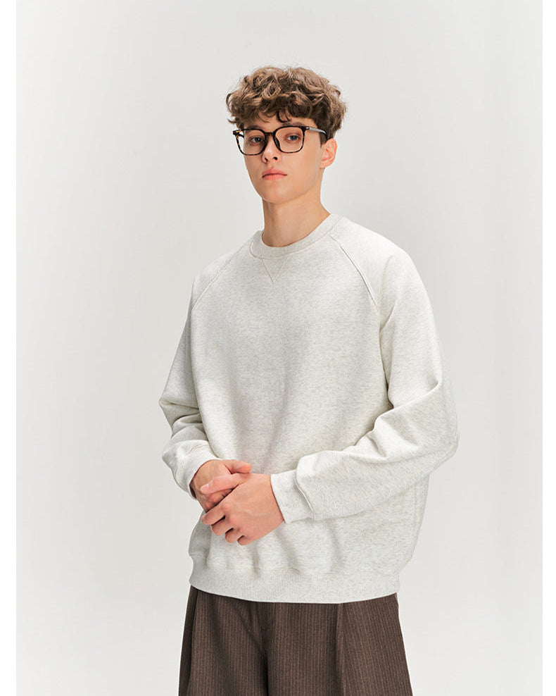 Felpa raglan classica con girocollo