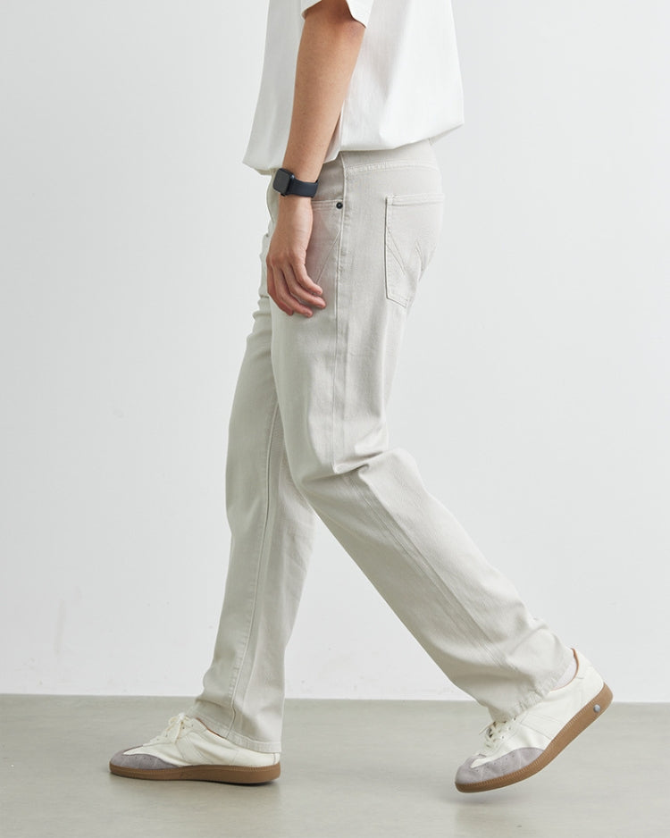 Soft Sand Straight Denim Jeans
