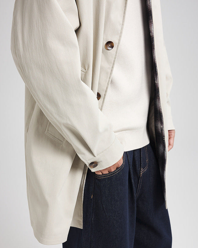 Mo Maike Classic Balmacaan Trench Coat