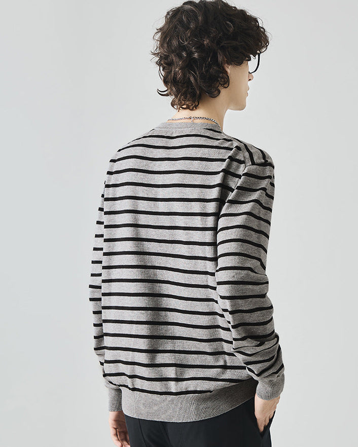 Elliston Contrast Henley Strikket Polo Genser