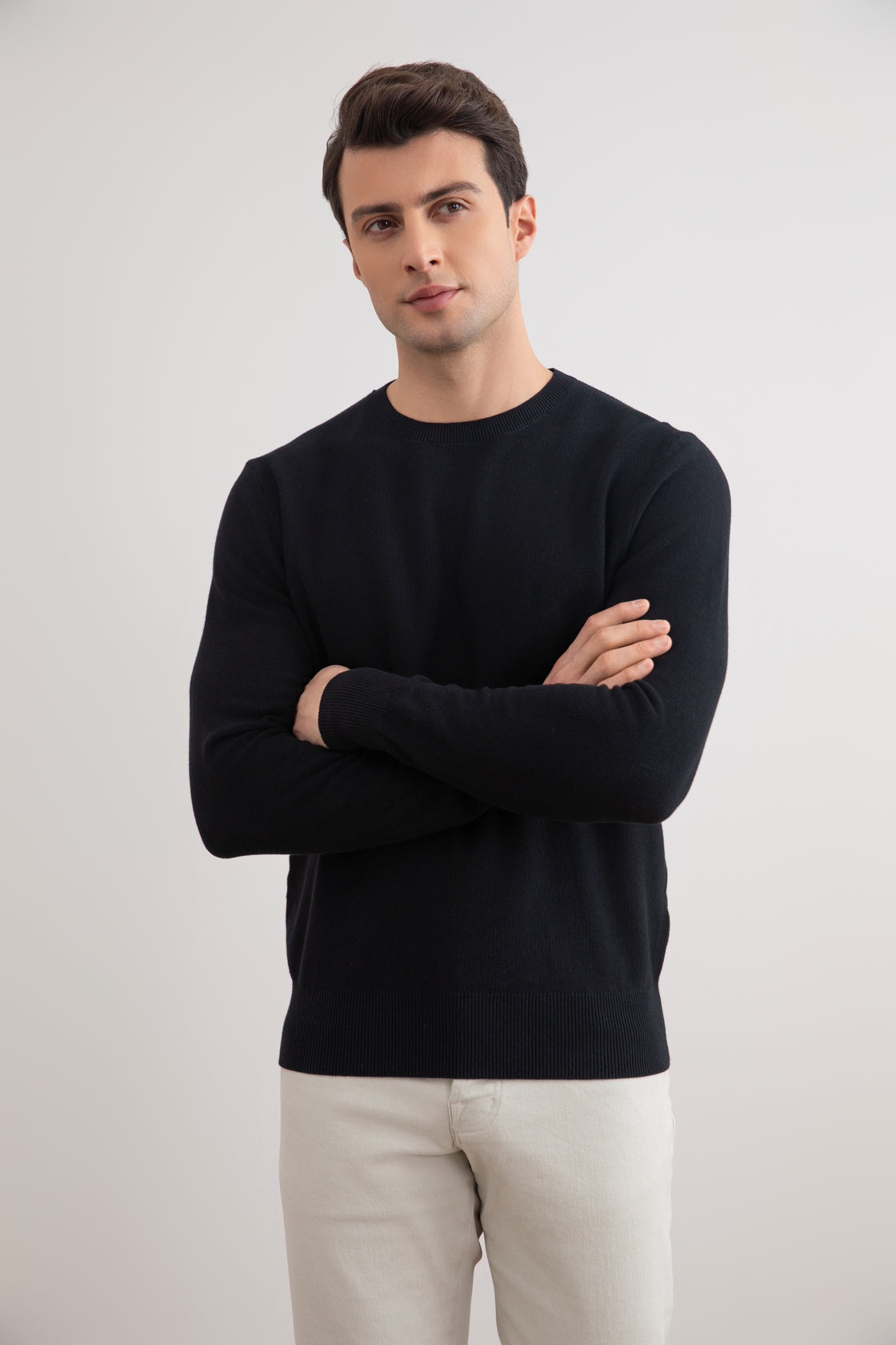 Svart 18mil Crewneck-genser