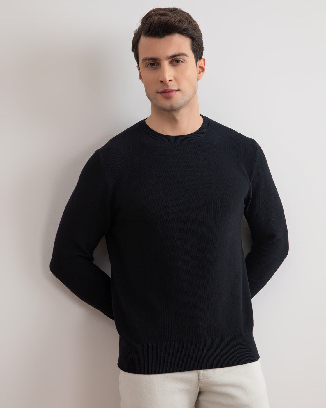 Svart 18mil Crewneck-genser