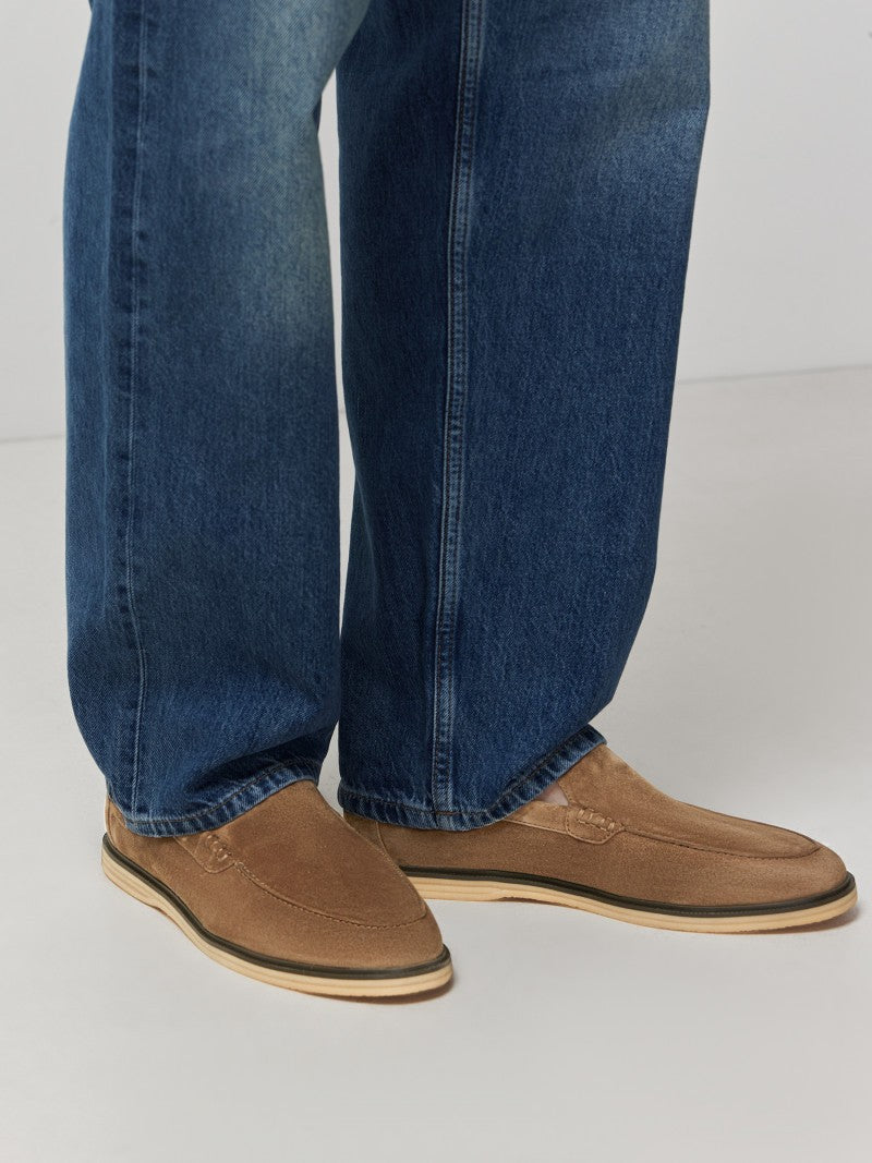 Loafers i semsket tobakk