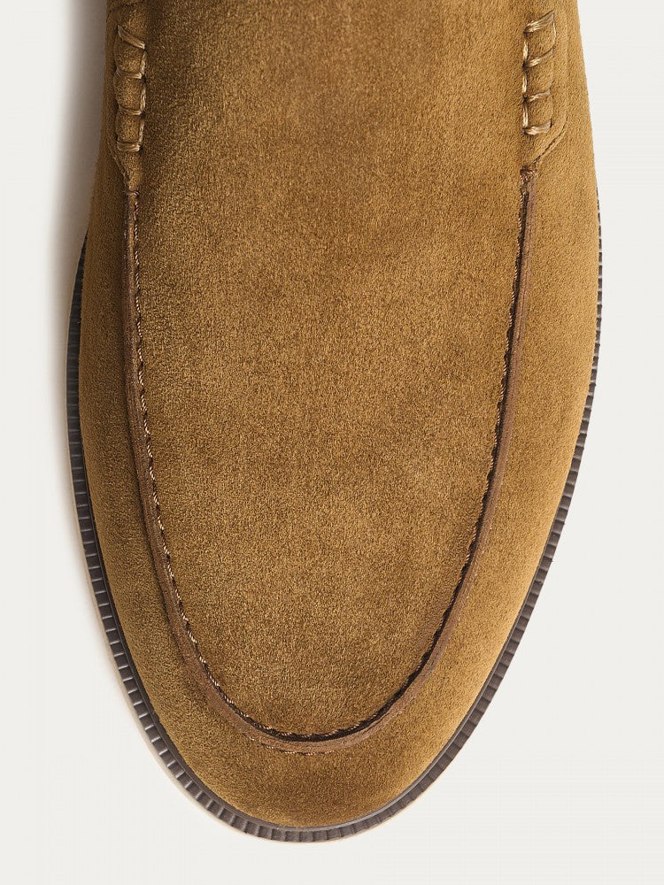 Loafers i semsket kaffe