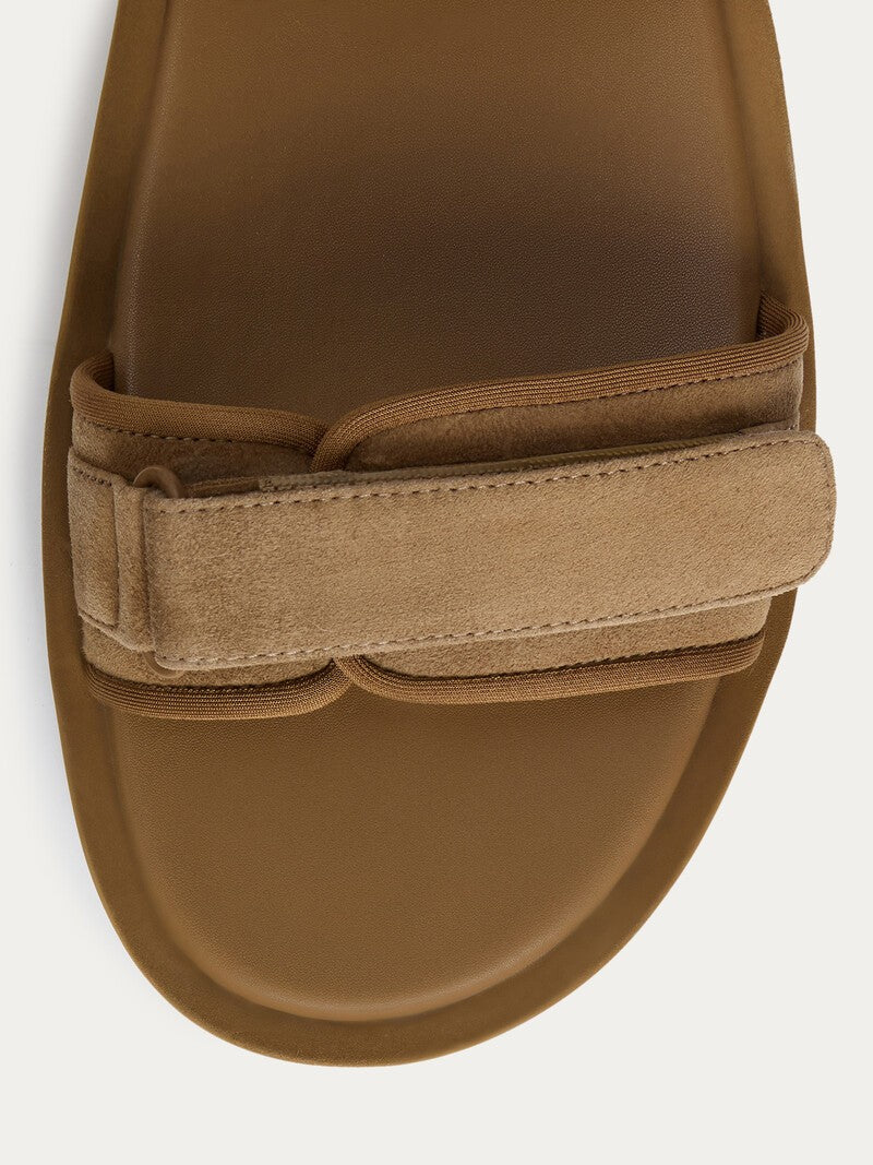 Semsket sandaler med stropper Tobacco