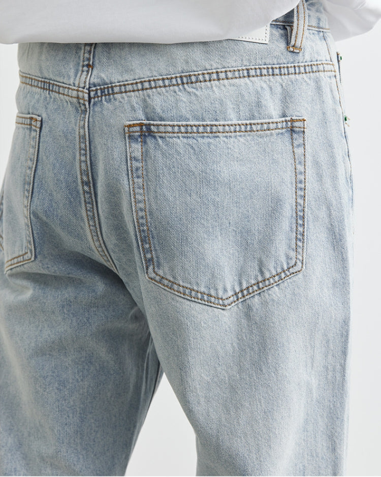 Soft Stone 5-lommers straight jeans i denim