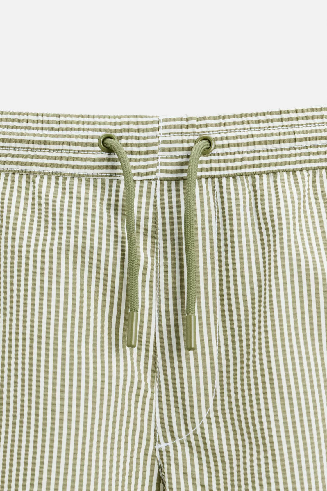 SEERSUCKER MID-LENGTH SWIMMING TRUNKS - Grønn