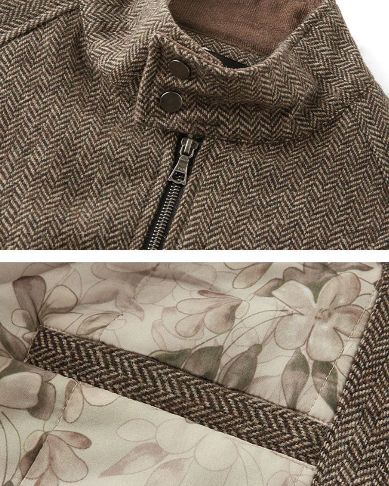 Ulljakke med glidelås og høy hals