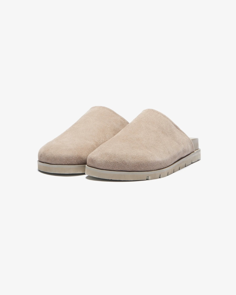 Slip on-sandaler i semsket skinn