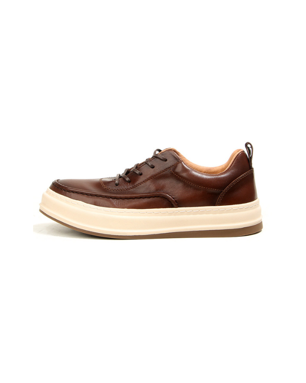 De Espresso Moc-Toe Leren Sneaker