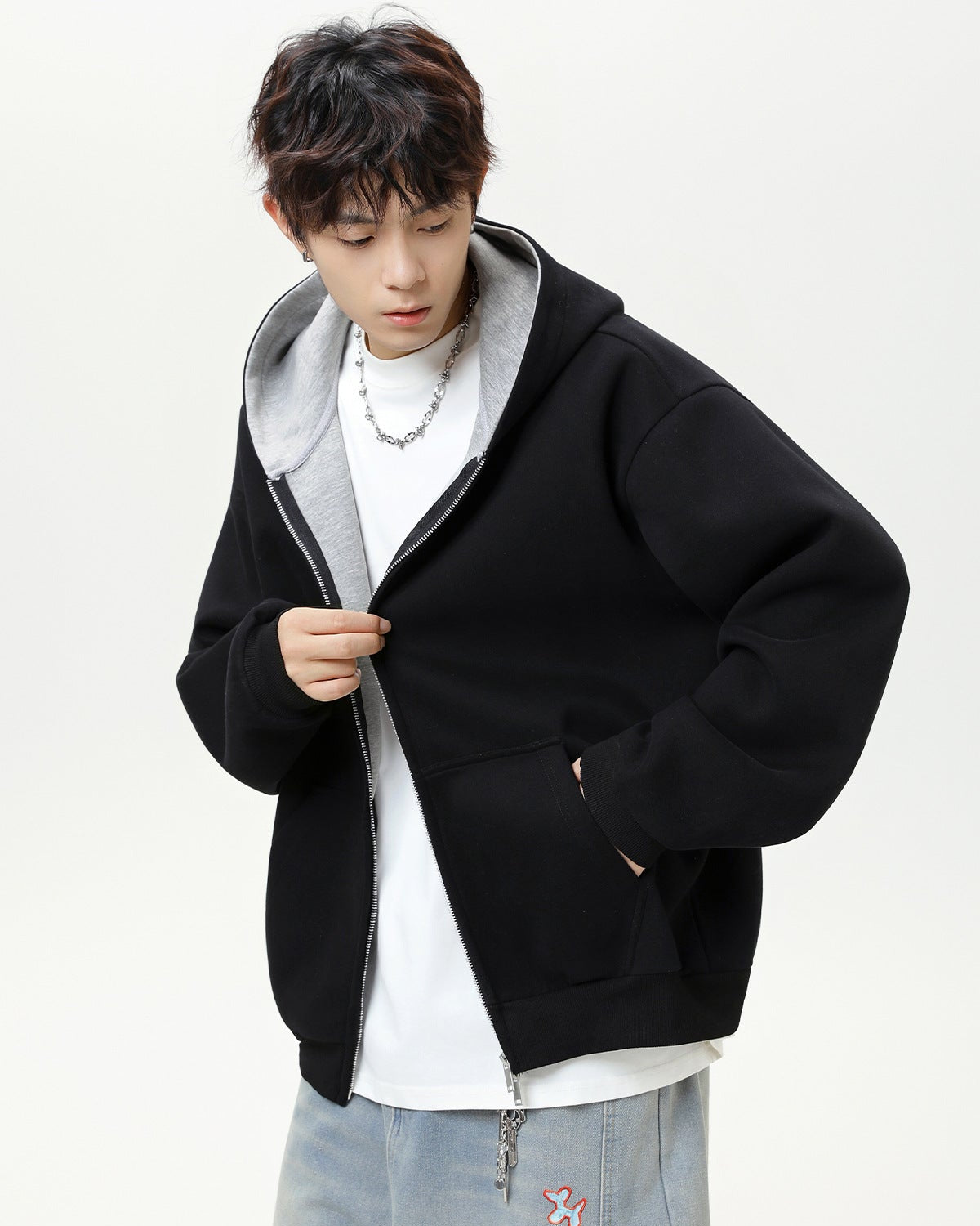 Het Dualcore Contrast Ritssluiting Vest met capuchon