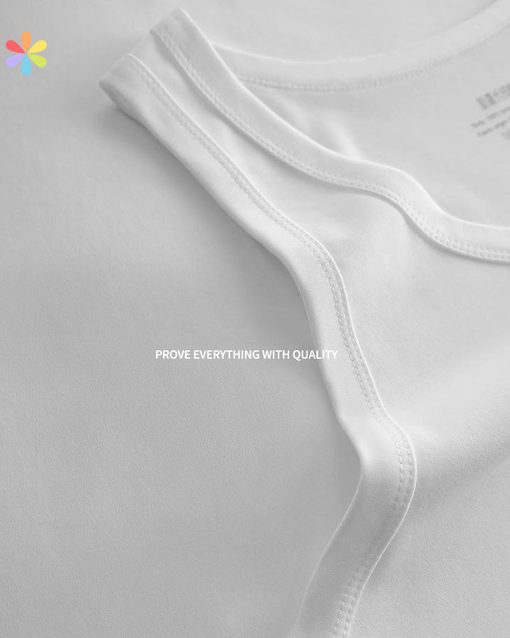 The Light Luxe Pima Katoen Ijszijde Mouwloos T-shirt