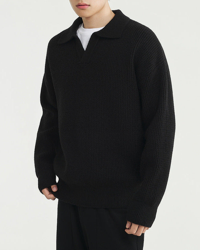 De Vintage Zeemeeuw Kraag Polo Sweater