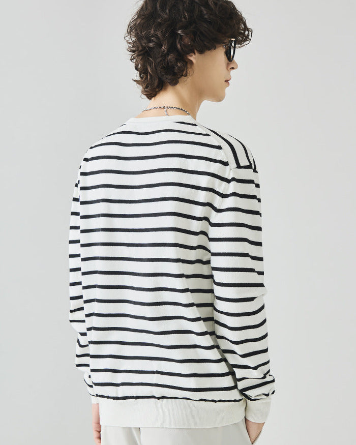 De Elliston Contrast Henley Knit Polo Sweater