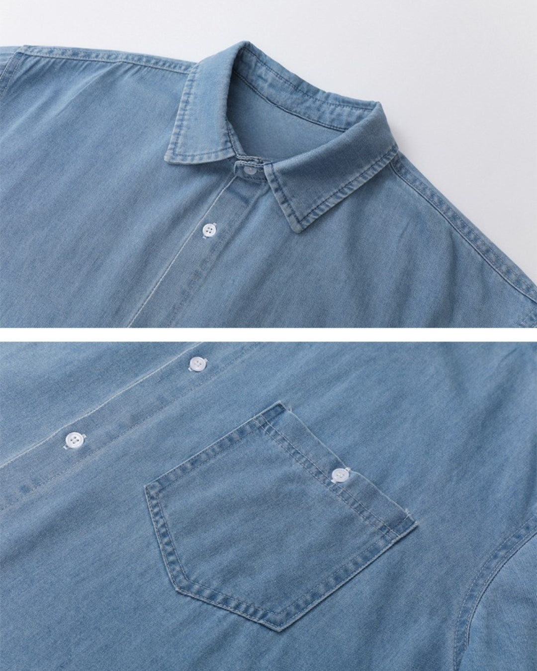 Klassiek denim shirt met korte mouwen