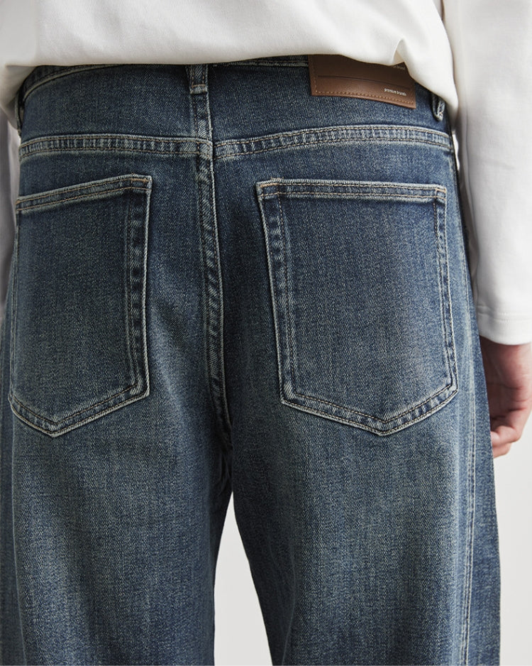 Grote, relaxte, vintage jeans met rechte pijpen