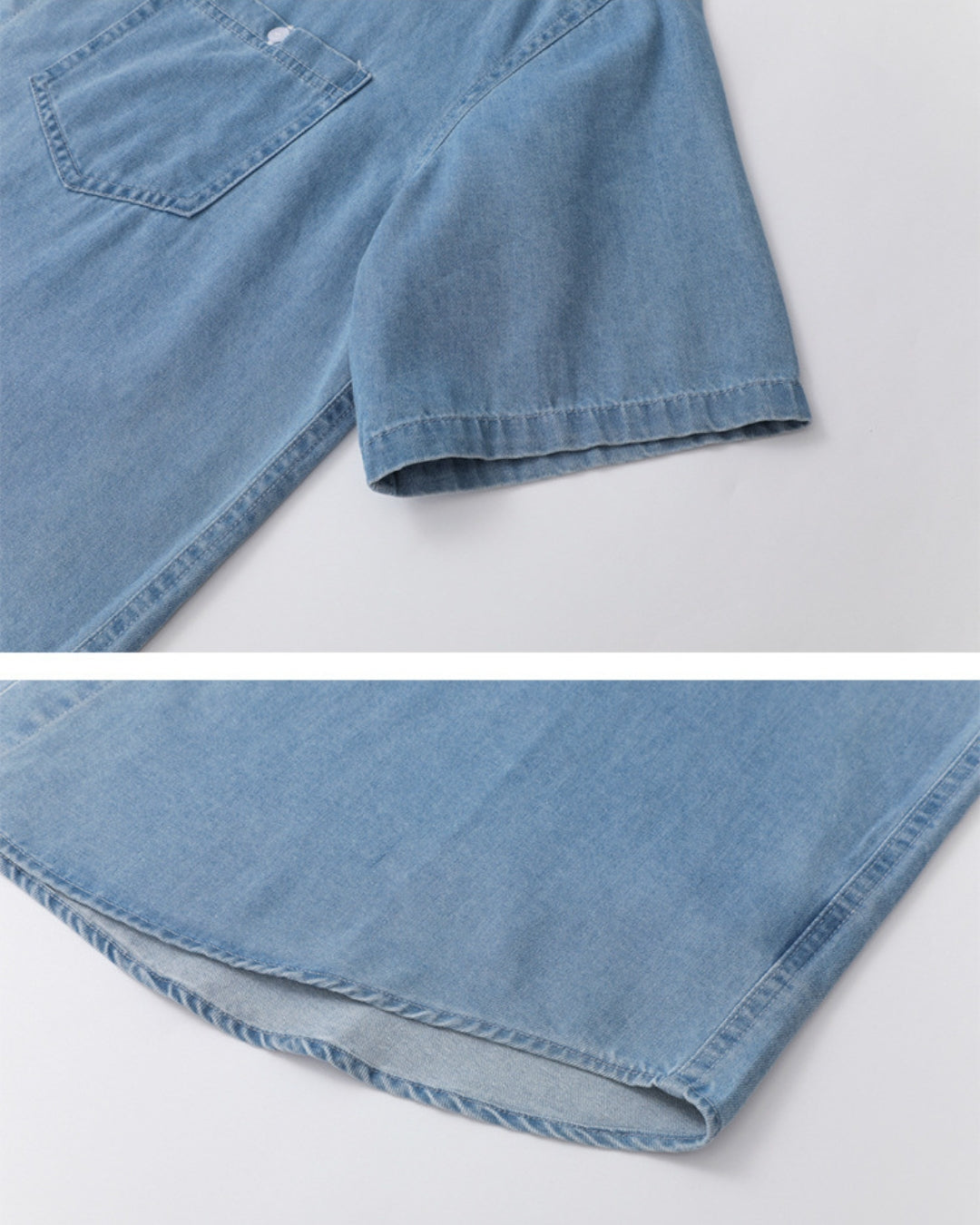 Klassiek denim shirt met korte mouwen