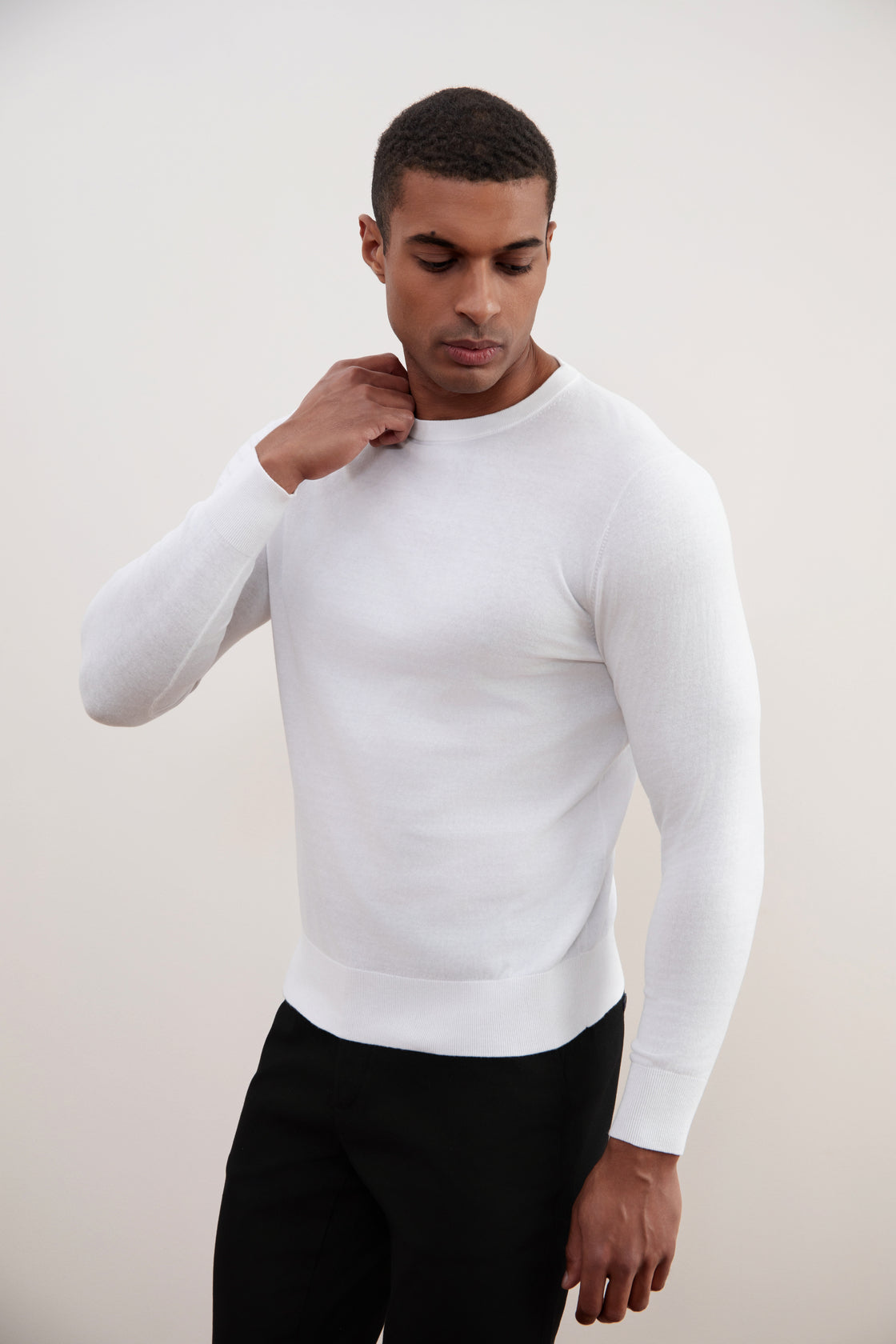 Witte Lichtgewicht Sweater