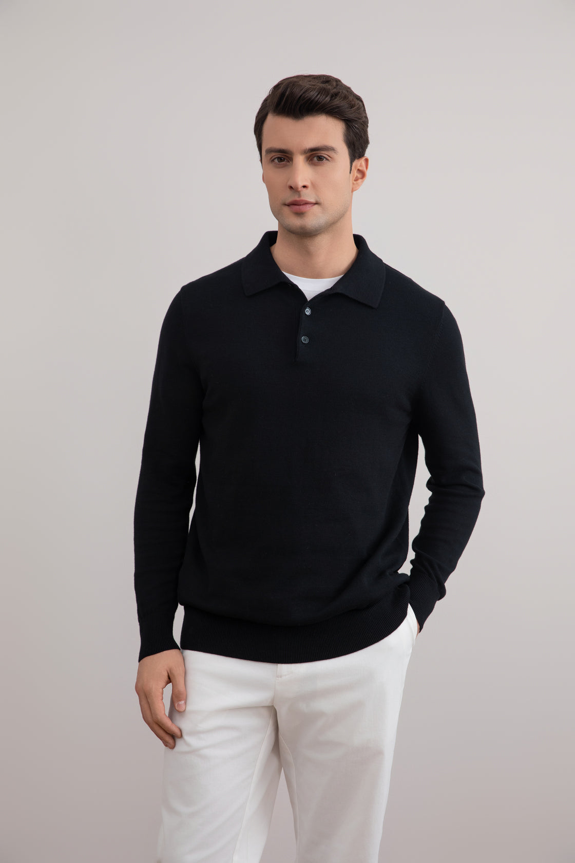 Zwart Klassiek Polo Shirt