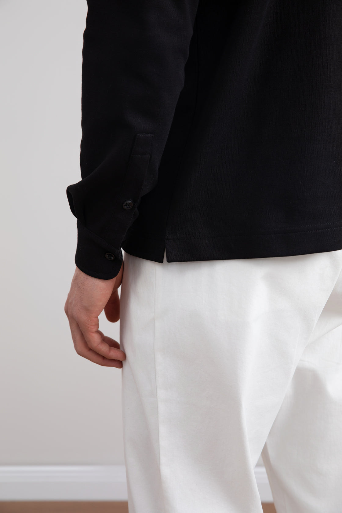 Zwart Jersey Poloshirt