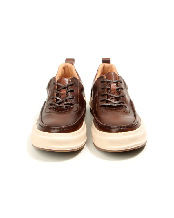 De Espresso Moc-Toe Leren Sneaker