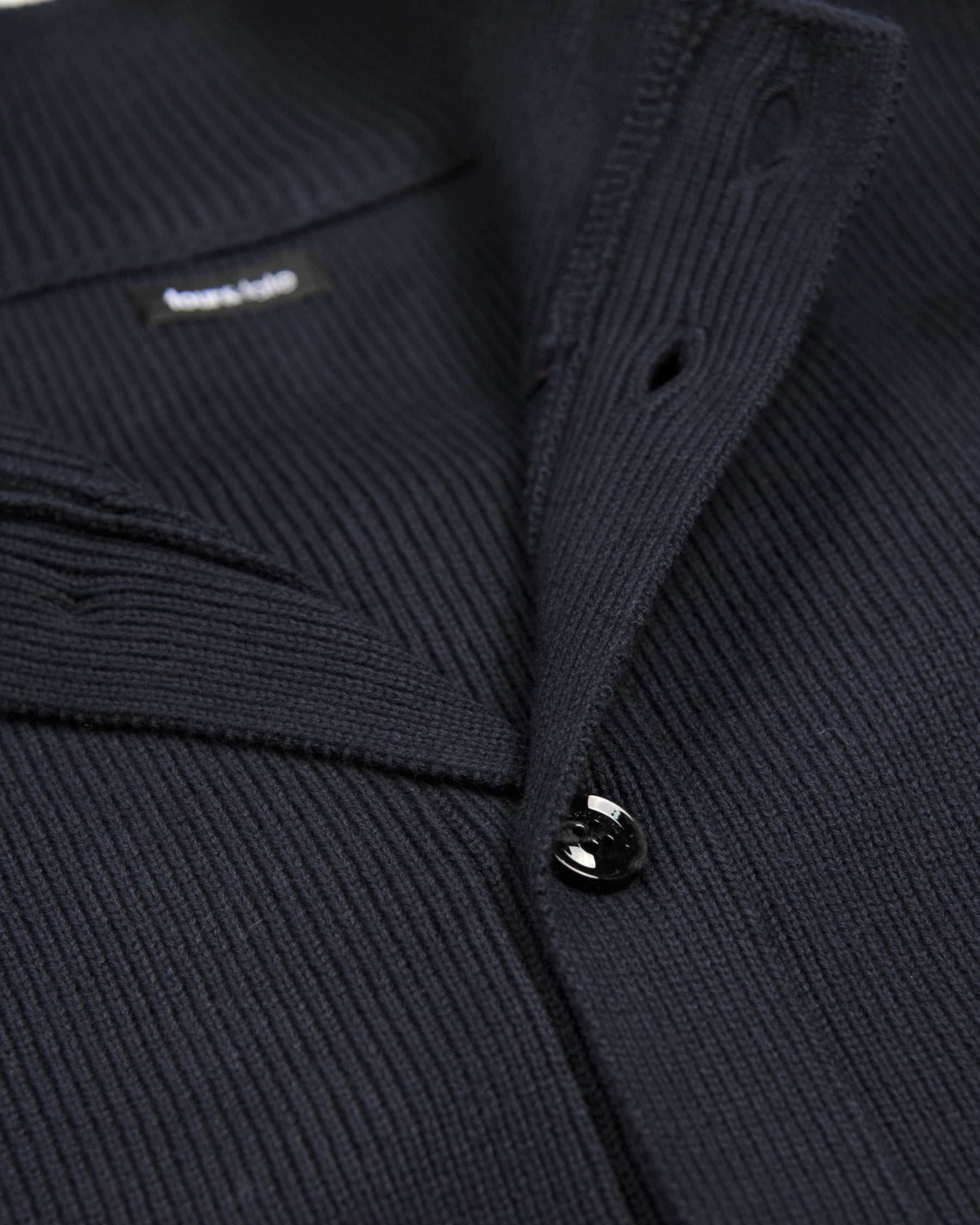 Navy geribd vest met knoopsluiting