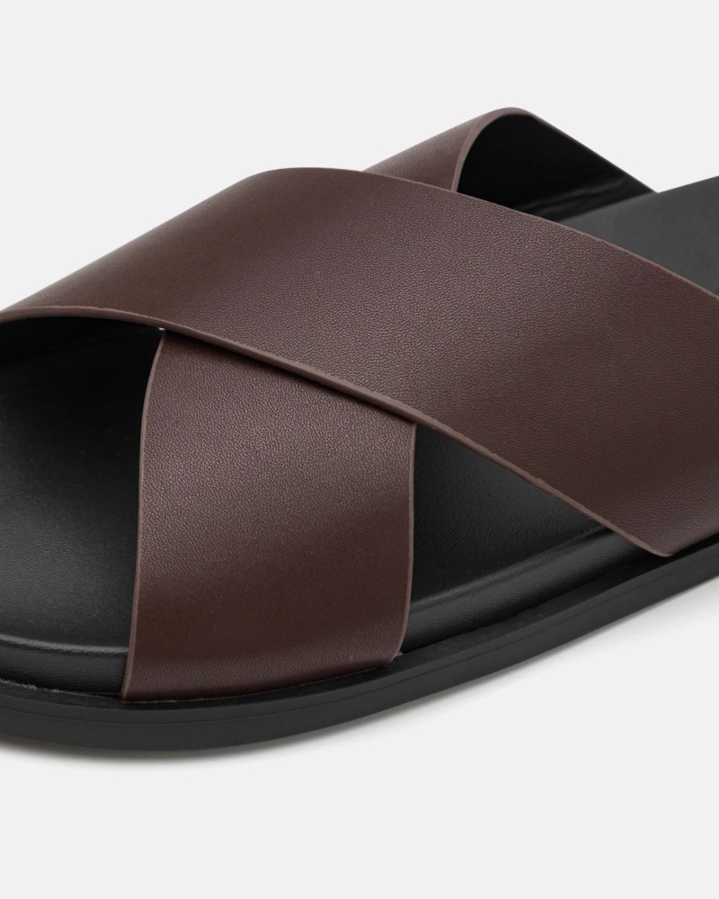 Crossover Leren Kurk Sandalen