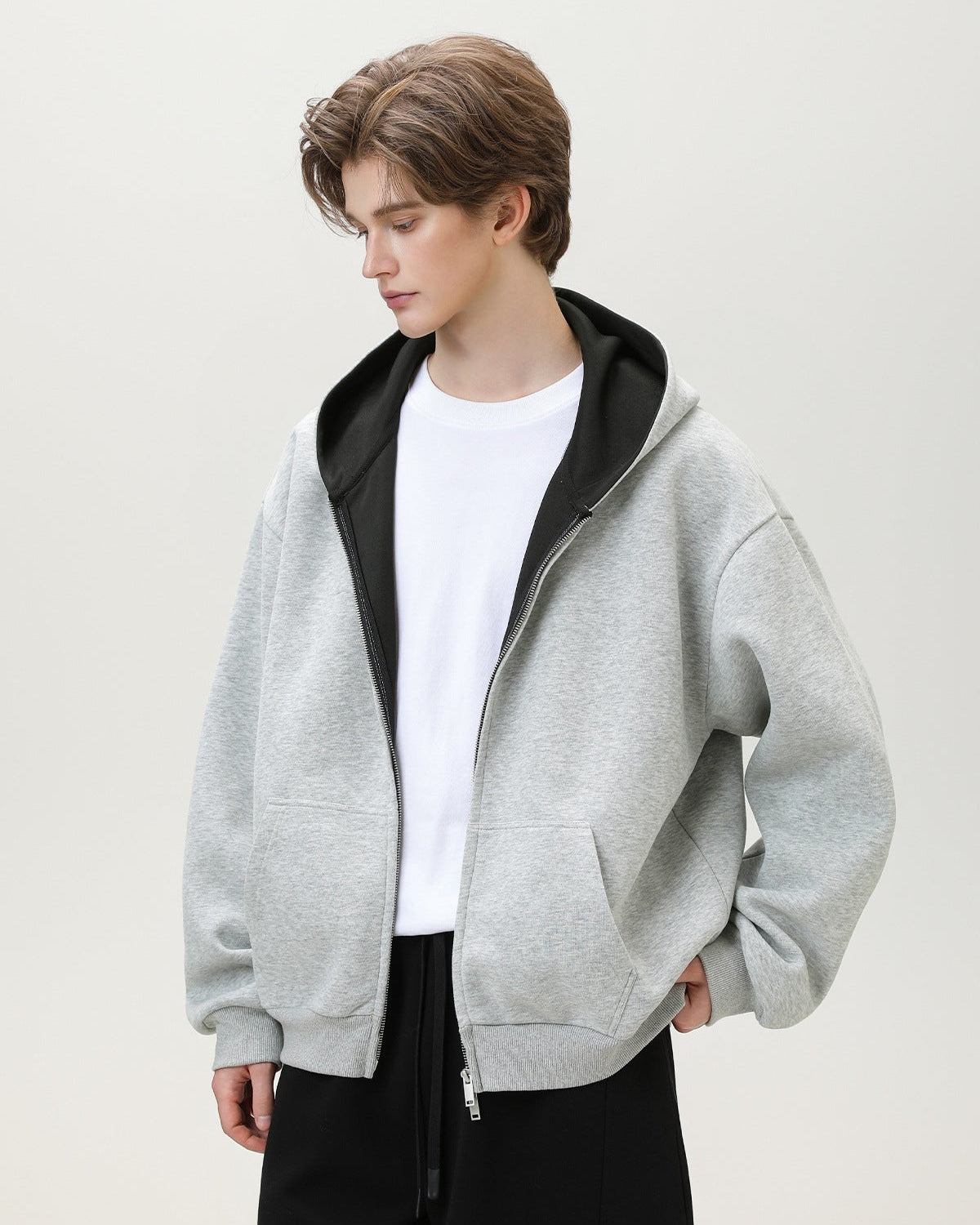 Omkeerbare oversized Zip Hoodie