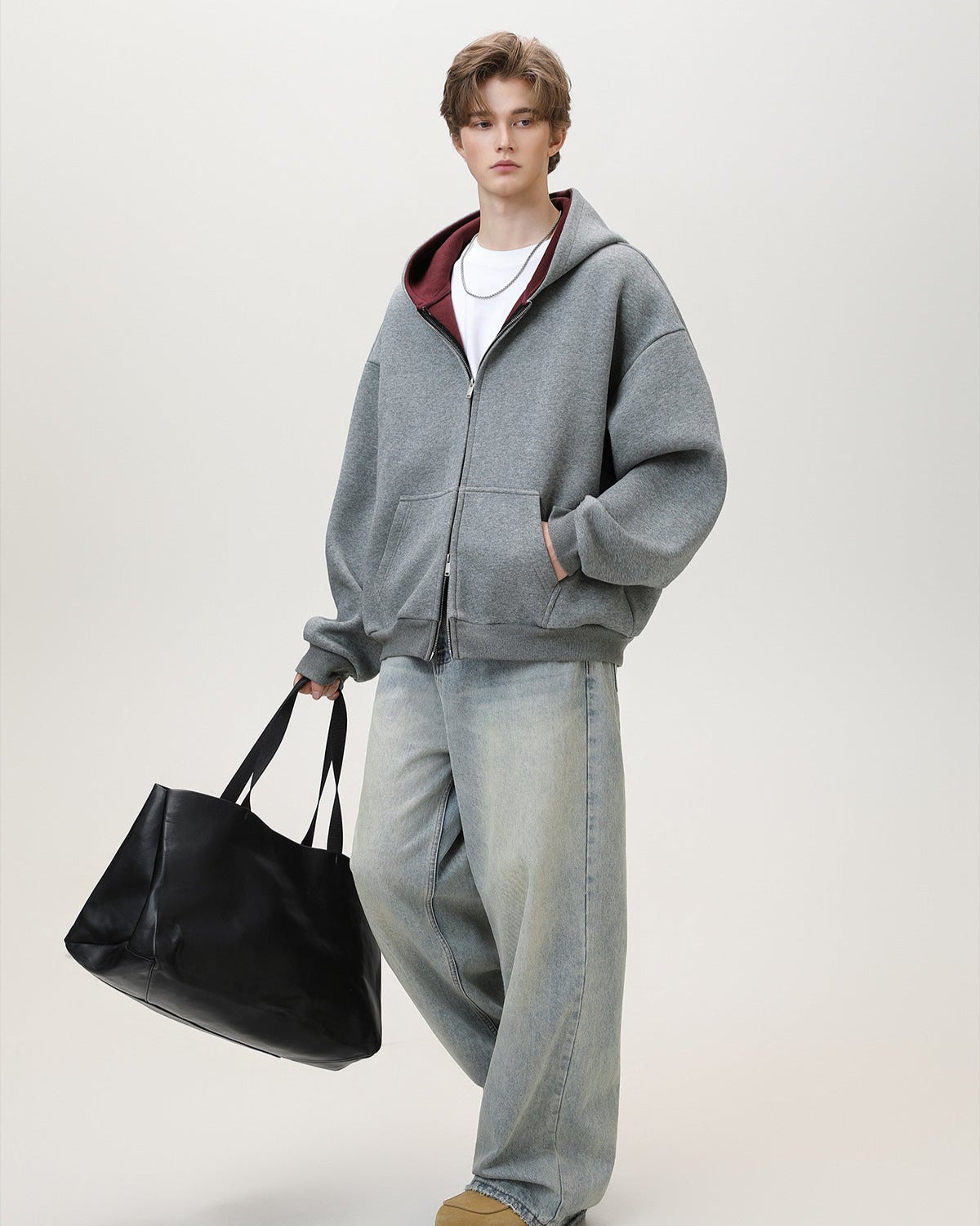 Omkeerbare oversized Zip Hoodie