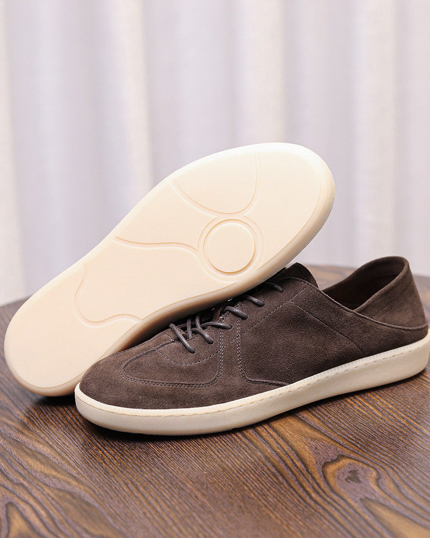 Suède casual sneakers met lage snit