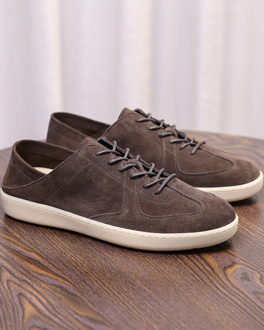 Suède casual sneakers met lage snit