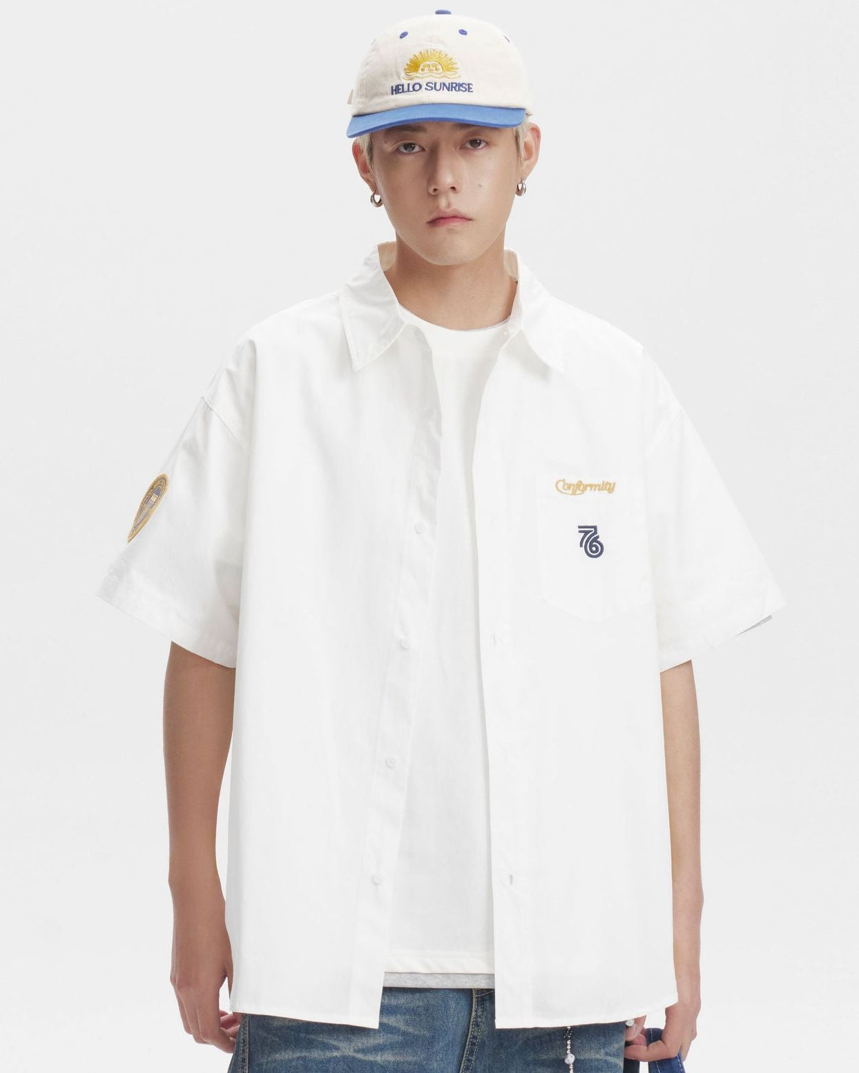 Het Meridian Stitch Shirt met Korte Mouw