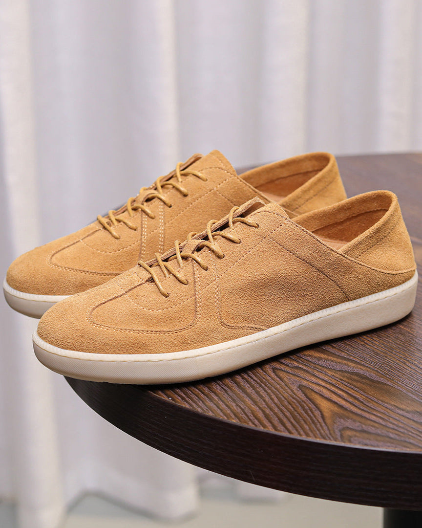 Suède casual sneakers met lage snit