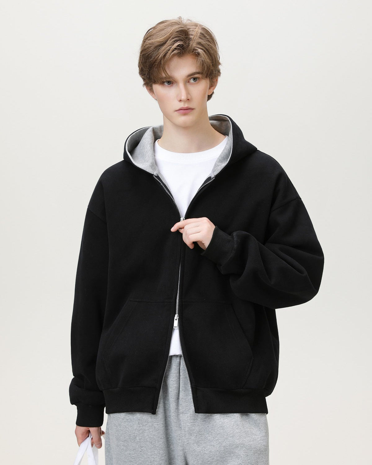 Omkeerbare oversized Zip Hoodie