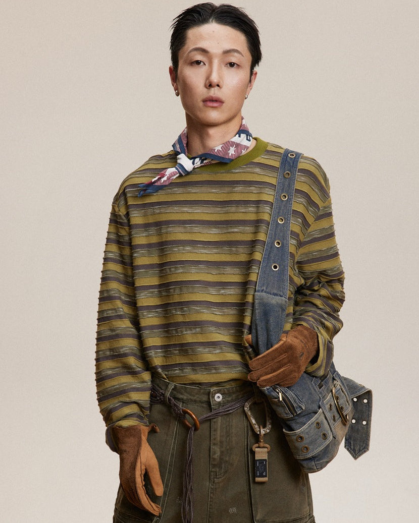 The Driftcrest Striped Top Round Neck Pullover Sweater