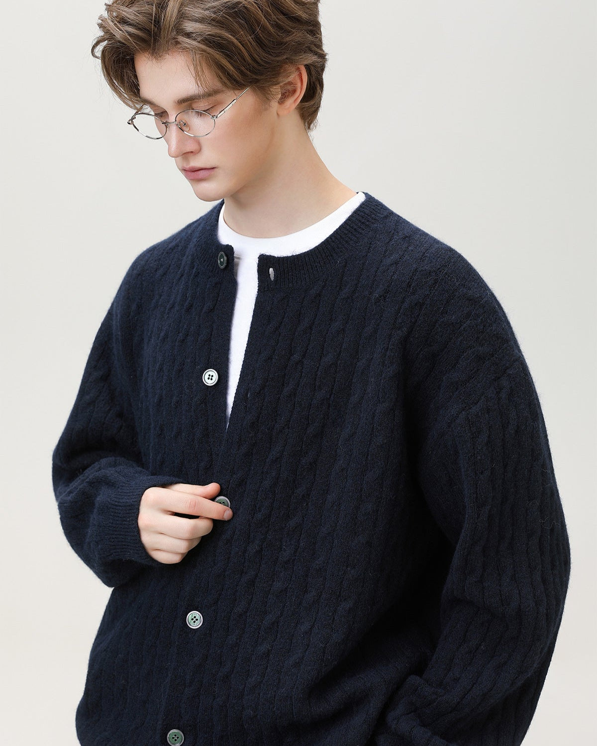 Kabelgebreid vest met knoop