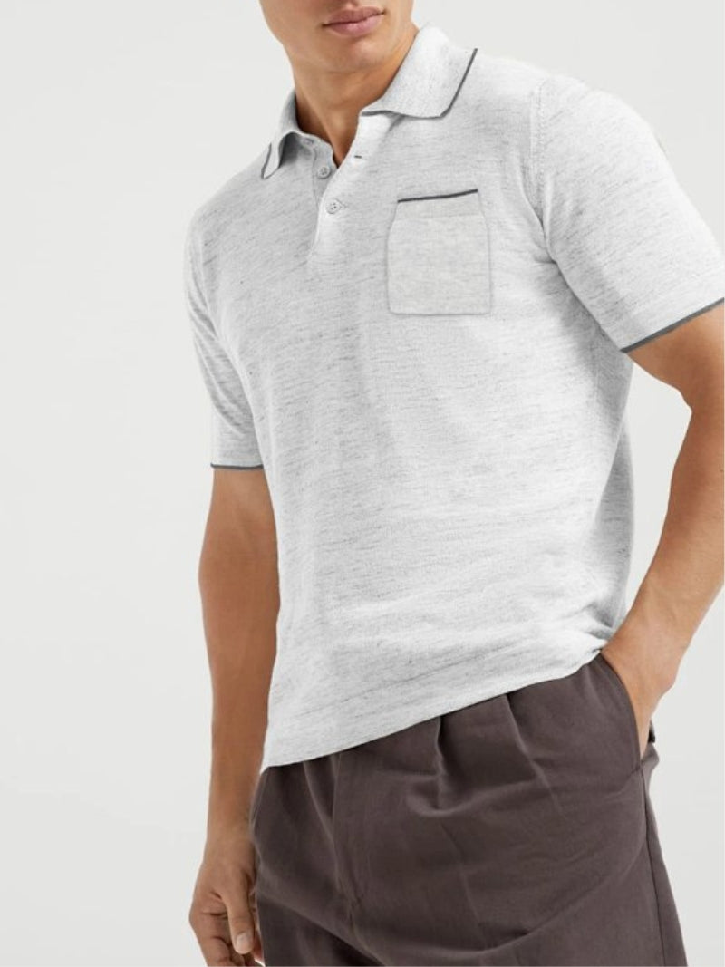 Camisa polo com mistura de algodão e cashmere