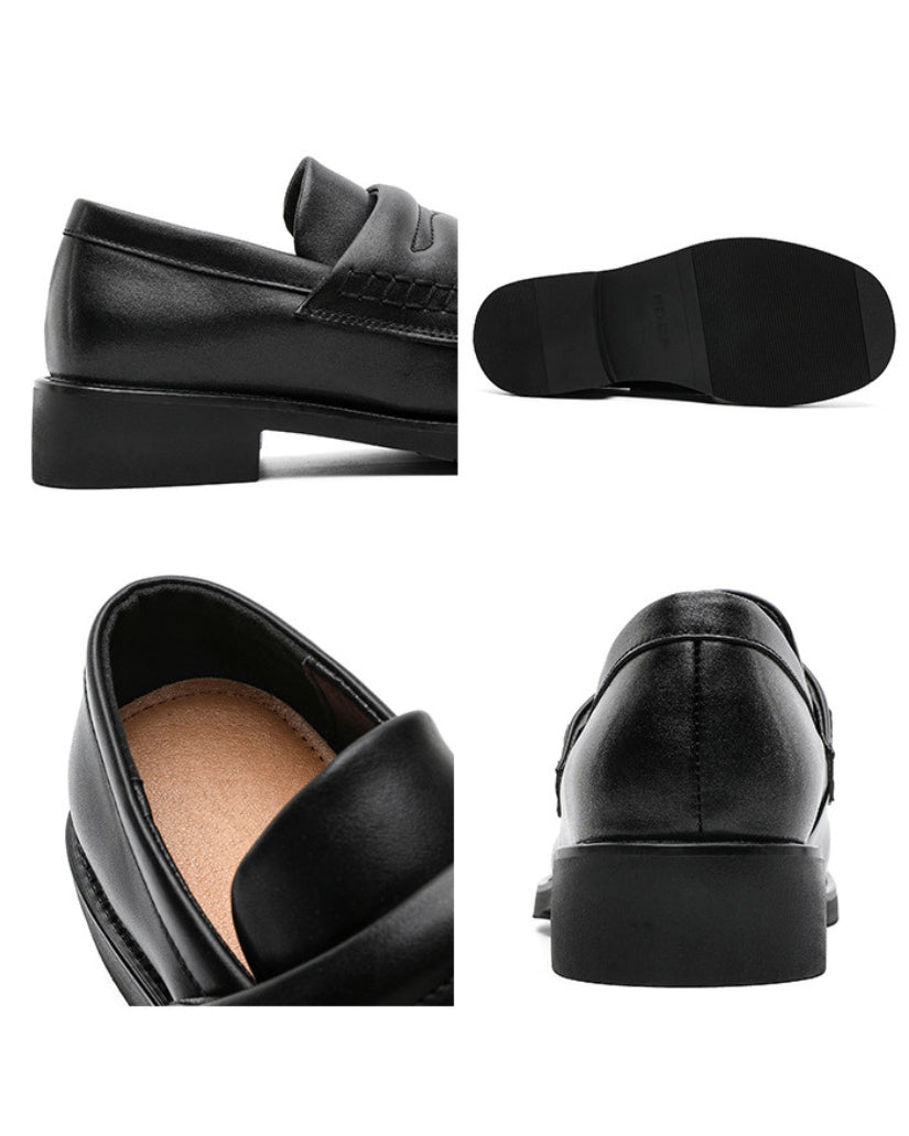Mocassins de couro preto Edge