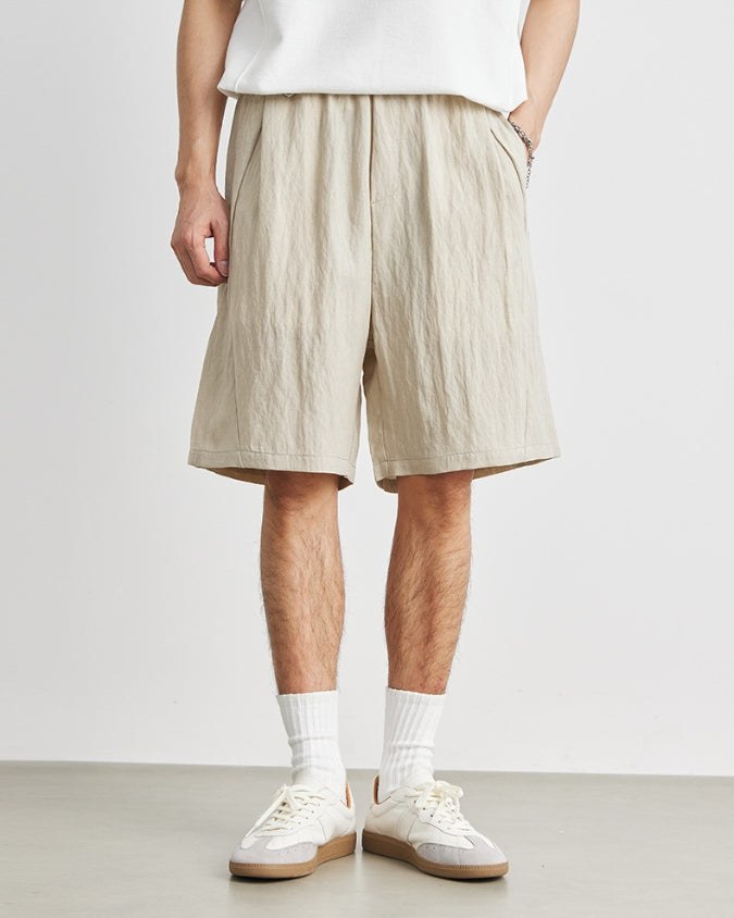 Shorts de linho largo e descontraído