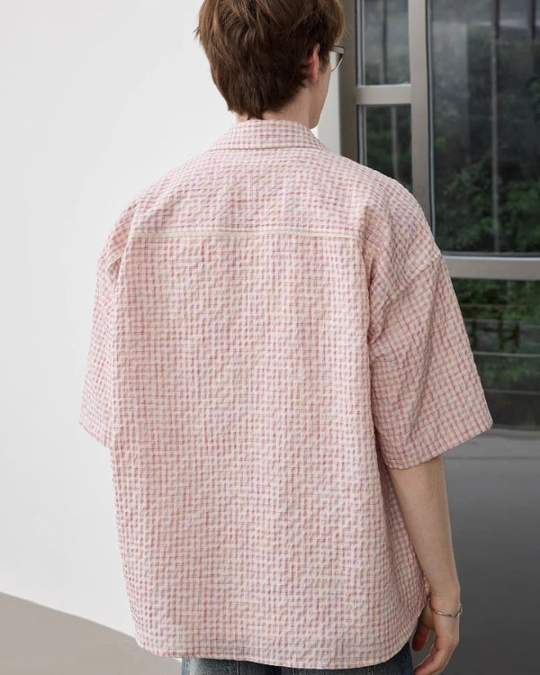 Camiseta xadrez Seersucker