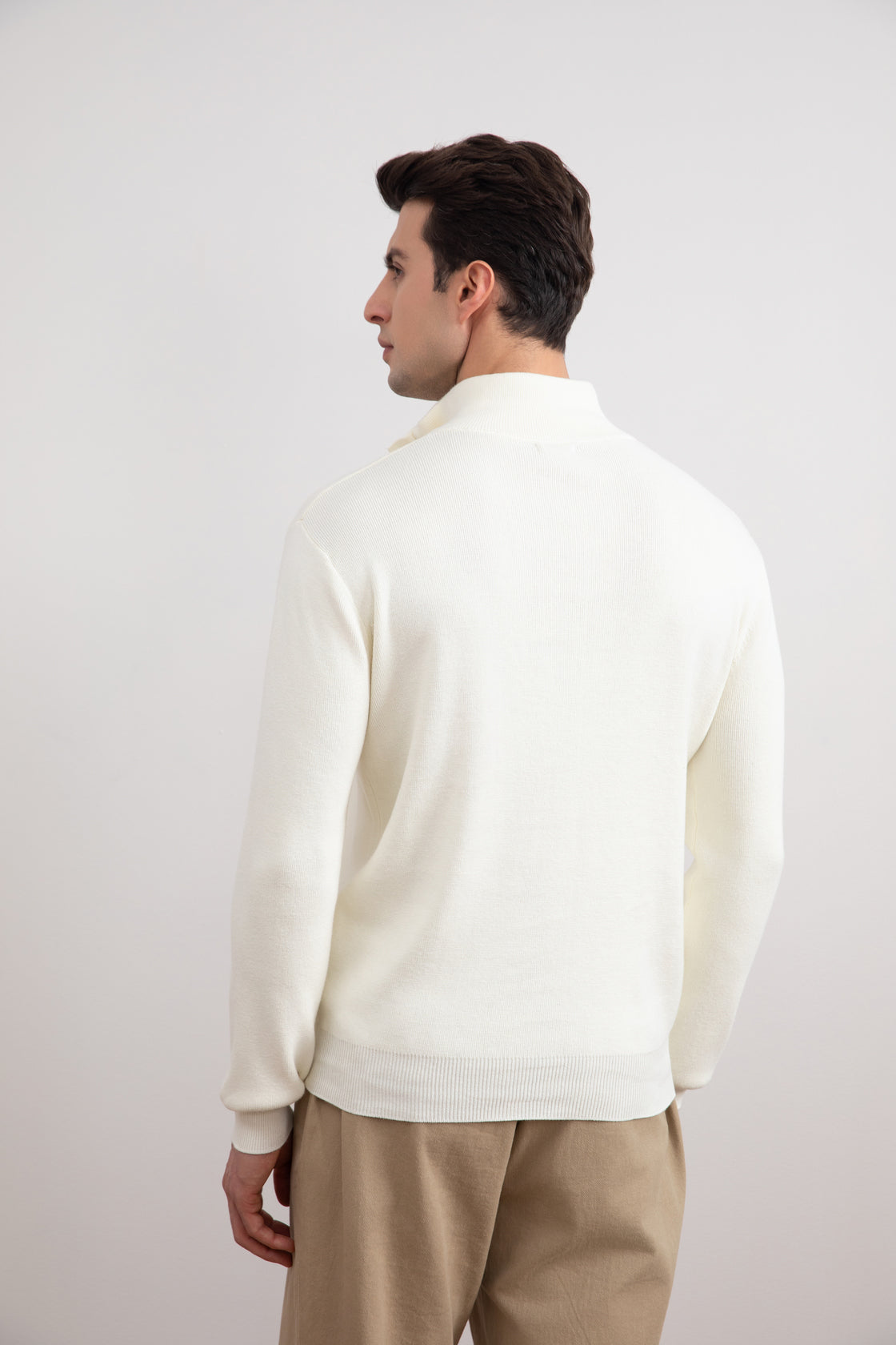 Suéter Panamá com gola falsa Half-Zip